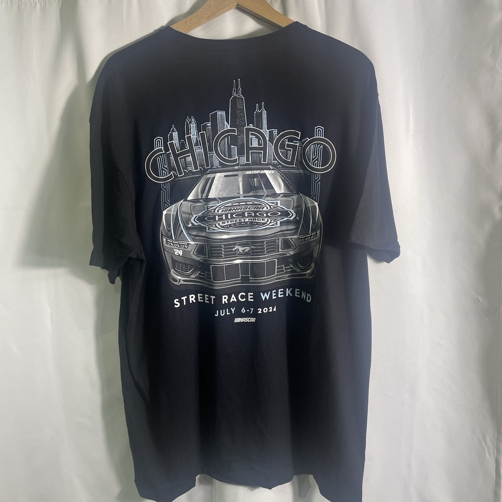 Chicago NASCAR Street Race Weekend Logo‎ T-Shirt Ghost 2024 Size XL Black